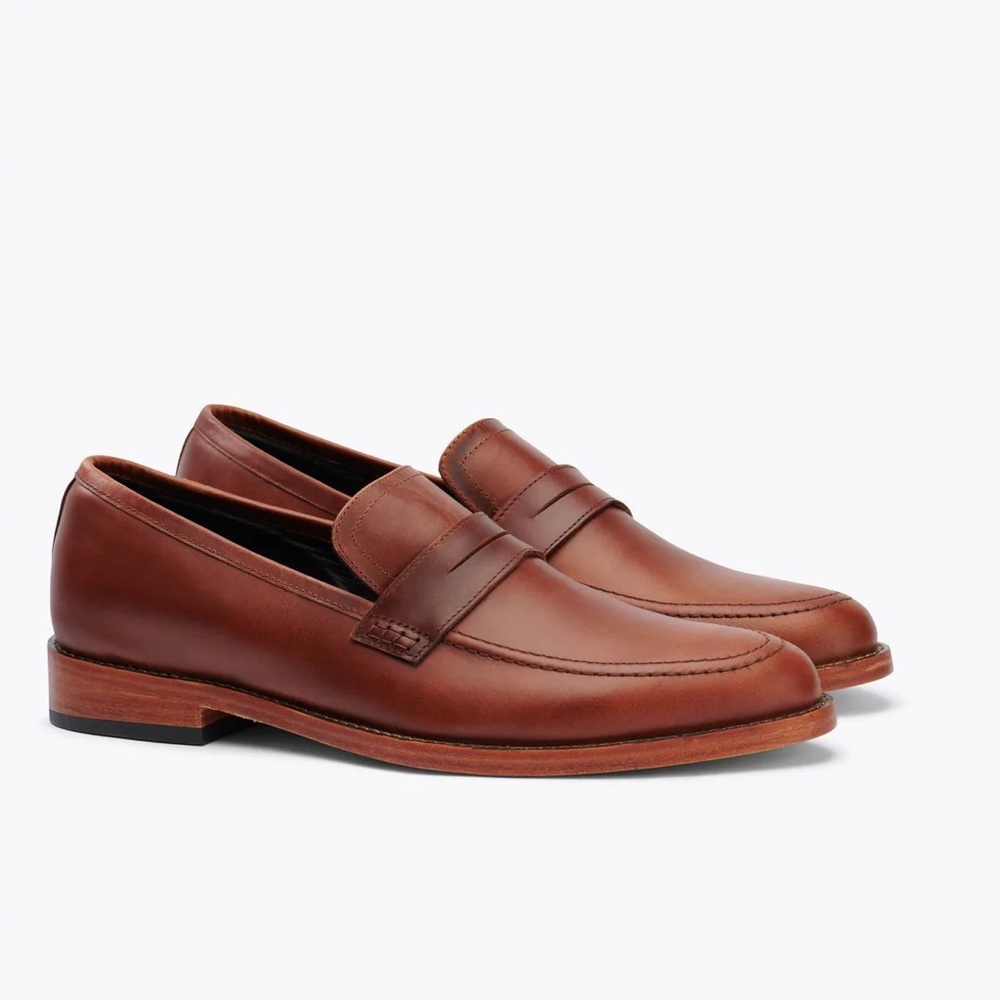 Nisolo Men’s Chamberlain Penny Loafers Brown Leather Size 11